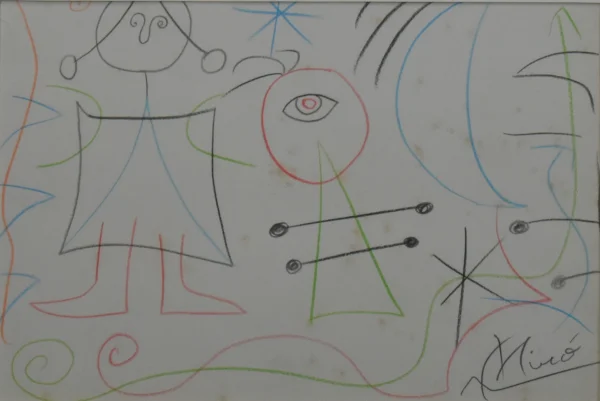 Dibujo a ceras sobre papel de Joan Miró