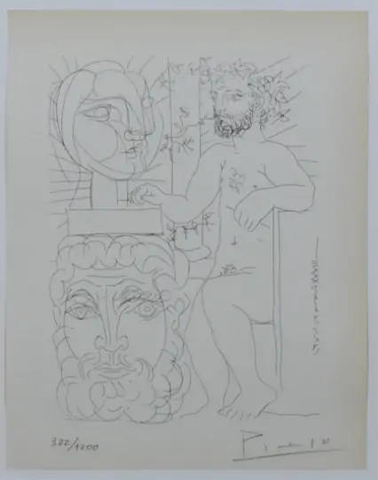 Pablo Ruiz Picasso: Litografía correspondiente a la “Suite Vollard”.